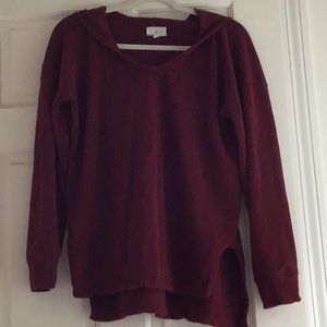 Lou &Grey hooded burgundy sweatshirt M
